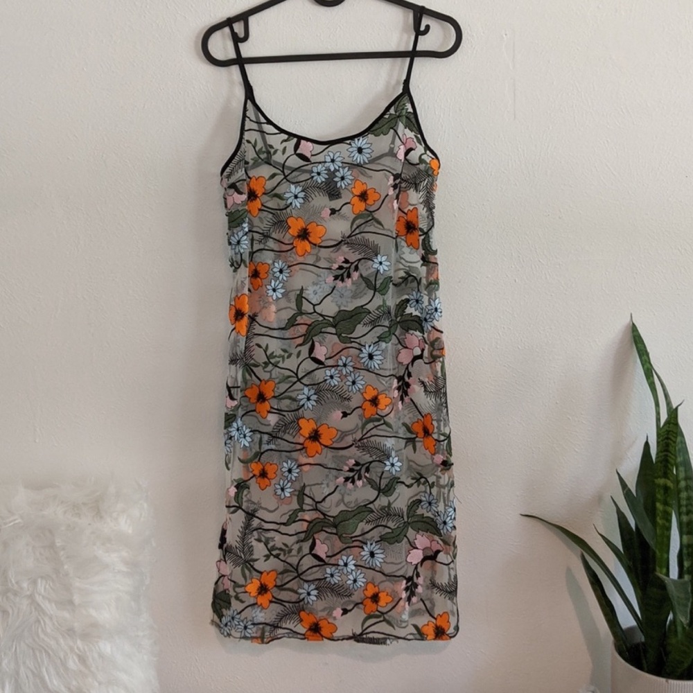 Sheer Floral Cottagecore Slip Dress